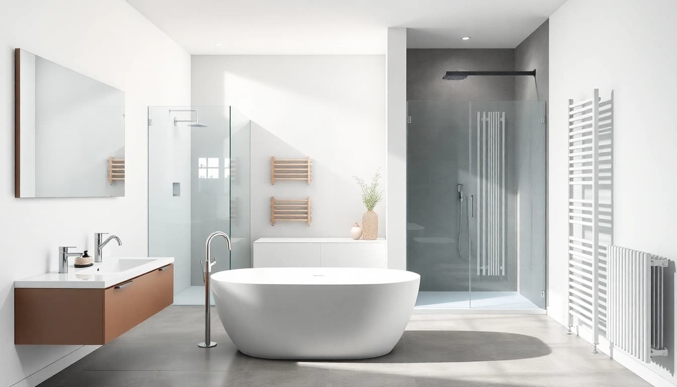 Gestalten Sie Ihr Badezimmer mit der sonni sanitär GmbH und modernen Duschwänden.