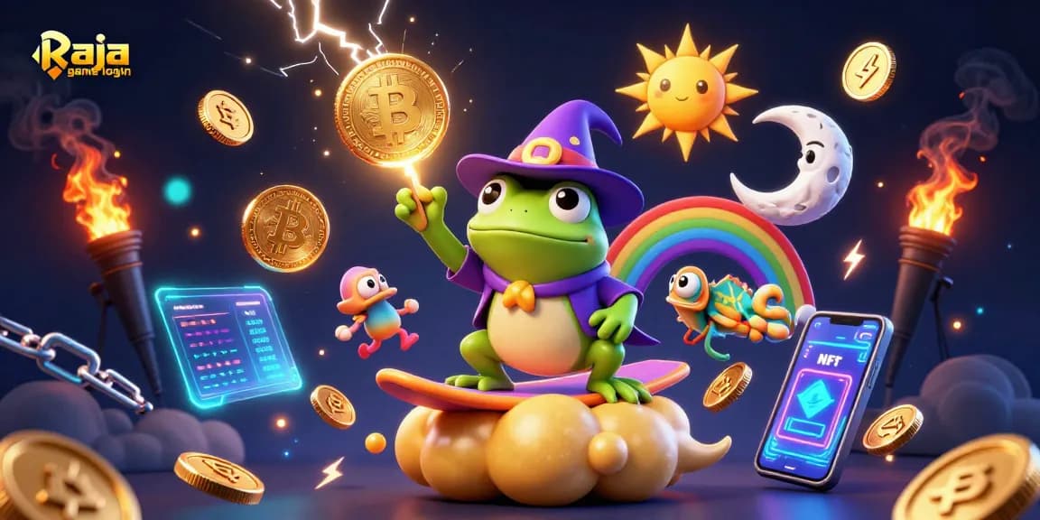 Engage with Raja game login to access exciting gameplay with vibrant characters and crypto visuals.