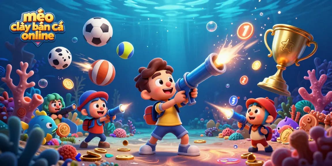 Engage with the art of mẹo chơi bắn cá online as colorful fish and dynamic characters interact in an underwater arena.