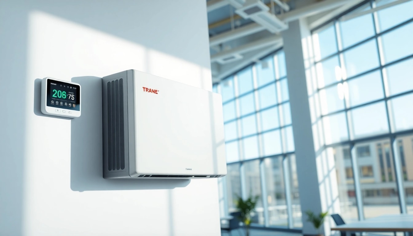 Trane Canada HVAC systems showcased in a bright office setting with modern design elements.