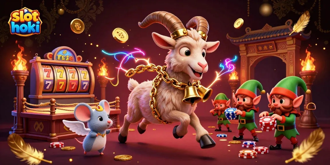 Experience slot hoki fun as Krampus and friends run an exciting casino with gold coins and festive chaos.
