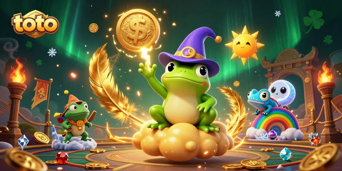 Engage in thrilling gambling action with toto as the weather wizard frog conjures golden coins.