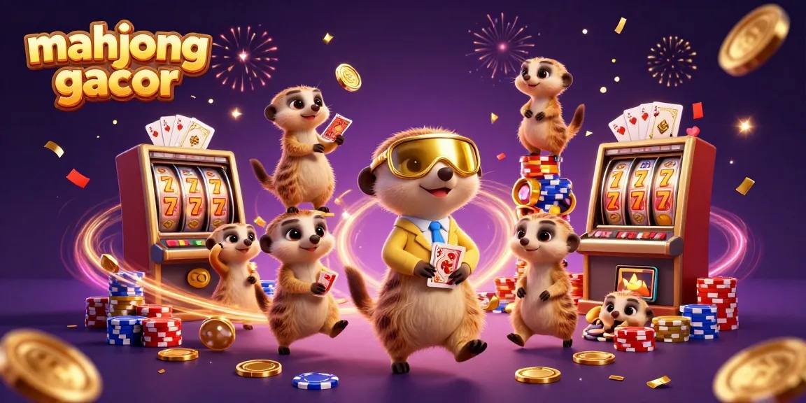 Engage with mahjong gacor through vibrant meerkats operating a thrilling casino scene.