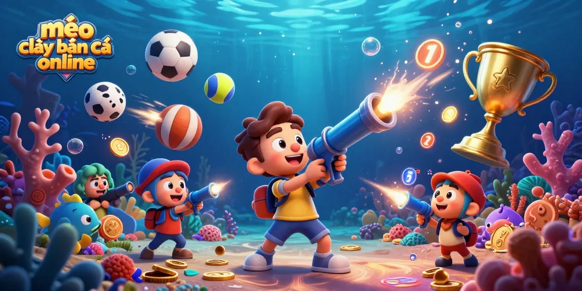 Engage with the art of mẹo chơi bắn cá online as colorful fish and dynamic characters interact in an underwater arena.