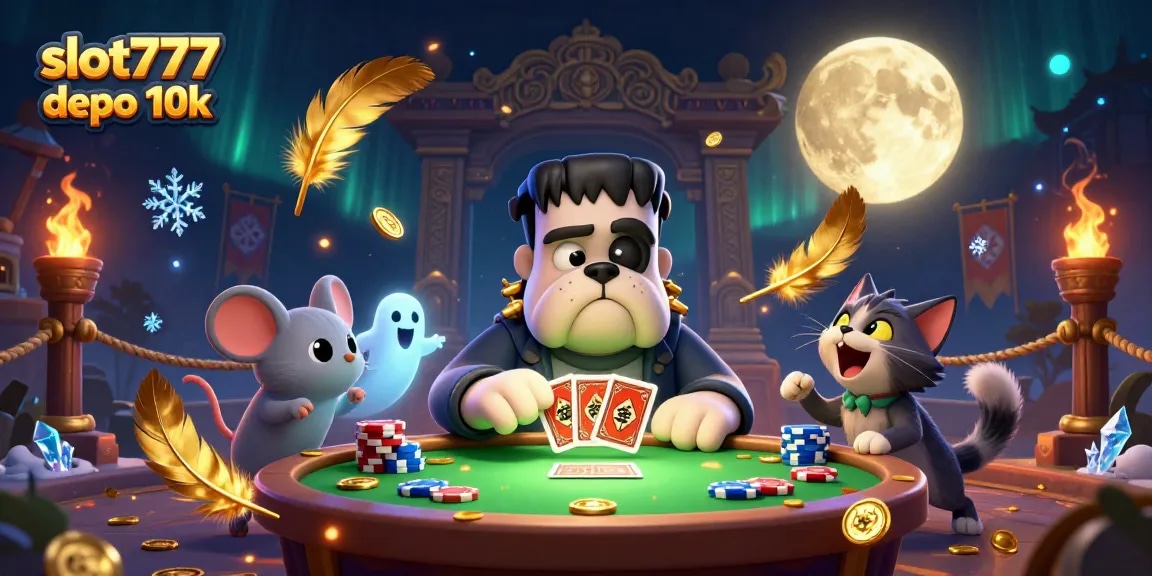 Experience thrilling action in a vibrant scene showcasing slot777 depo 10k with dynamic characters and casino elements.