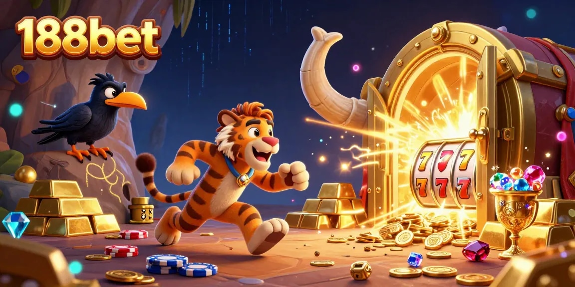 Get ready with 188bet for thrilling slots and exciting games in our vibrant casino illustration.
