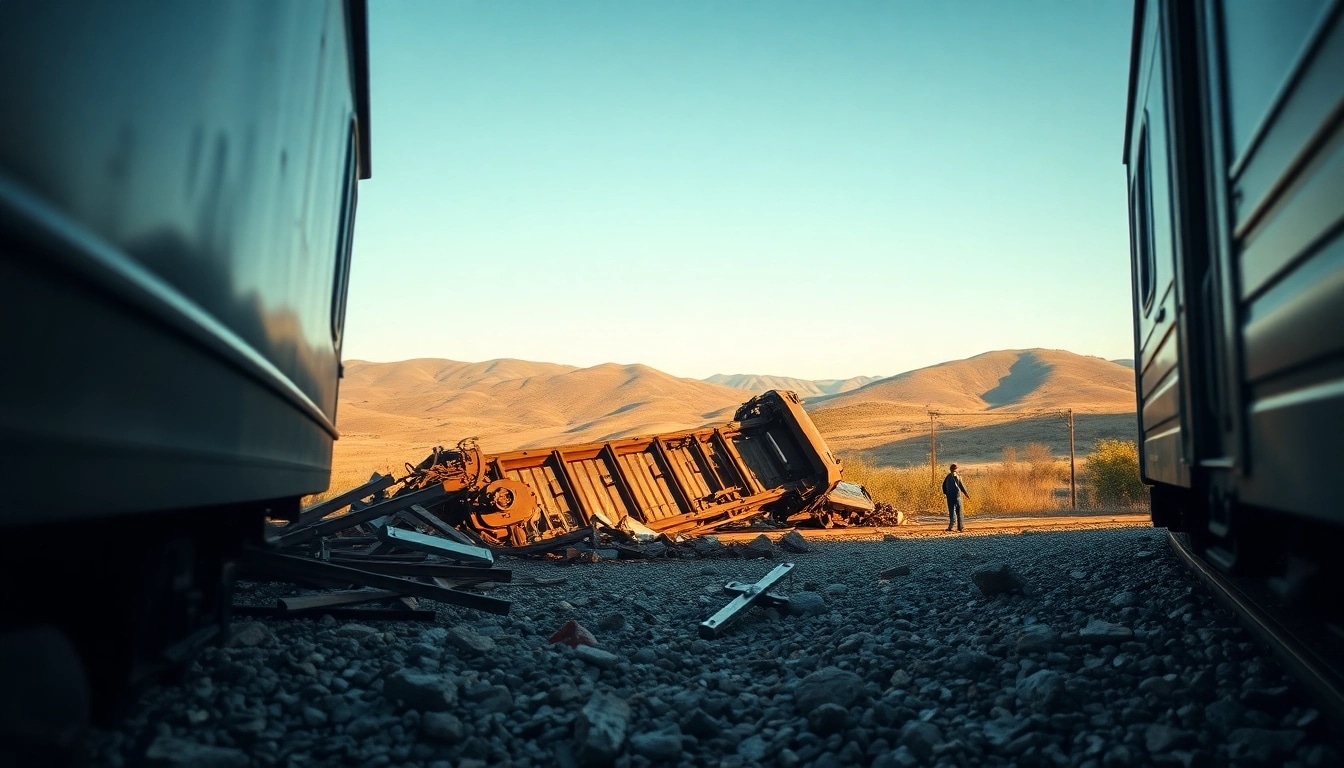 The spain train crash highlights a dramatic scene of derailed train amidst a serene landscape.