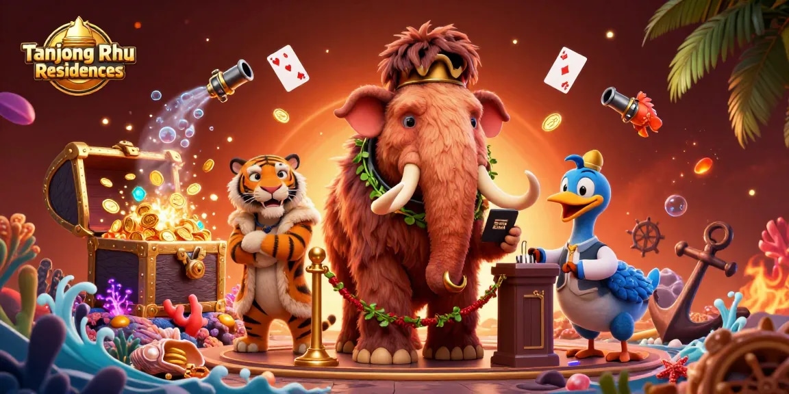 Tanjong Rhu Residences welcomes players at the casino door with vibrant 3D characters and gaming elements
