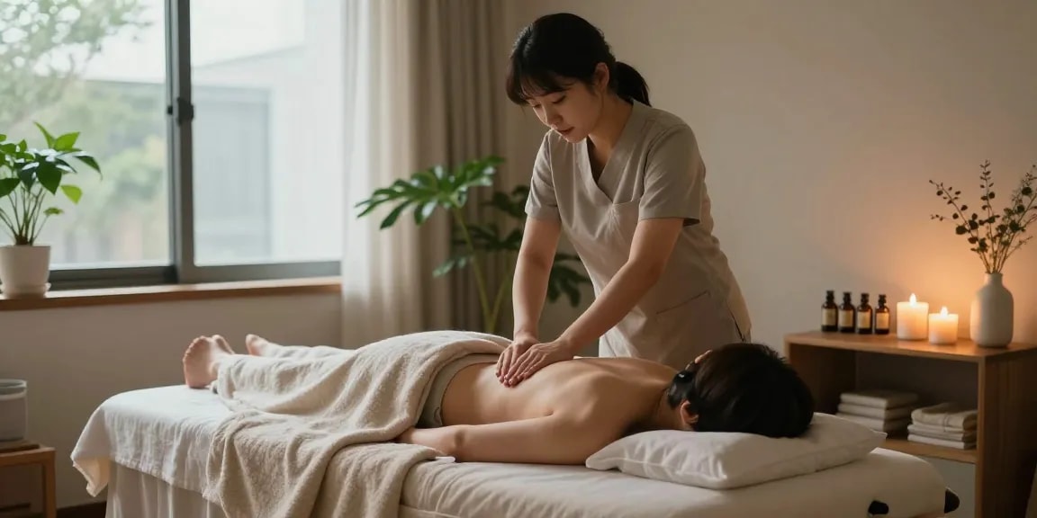 Experience soothing 서울출장마사지 in a tranquil living room setting with a professional therapist.