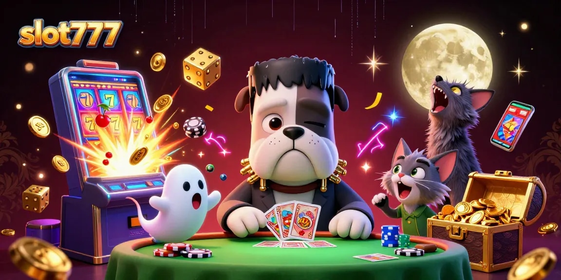 Spin and win with slot777 in this vibrant casino-themed illustration featuring vibrant characters and dynamic game elements.