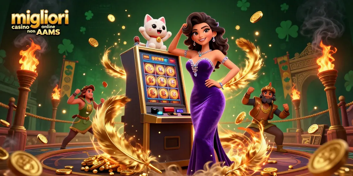 Interagisci con i migliori casino online non AAMS in un'illustrazione 3D vibrante che mostra l'emozione del jackpot.