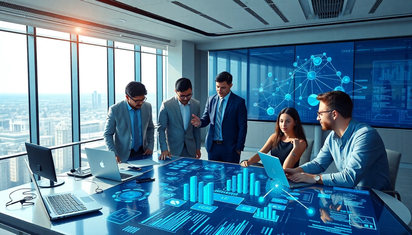 Visual representation of EORMC blockchain development collaboration in a modern workspace.