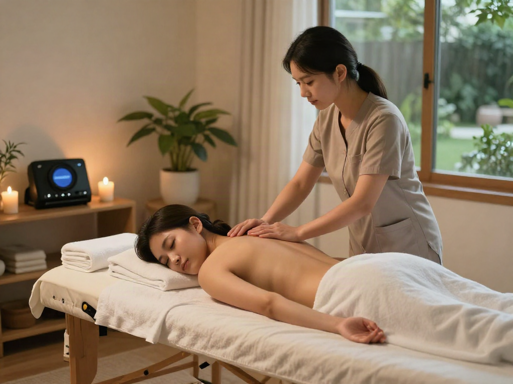 Relaxing 용산출장마사지 experience in a tranquil home setting.