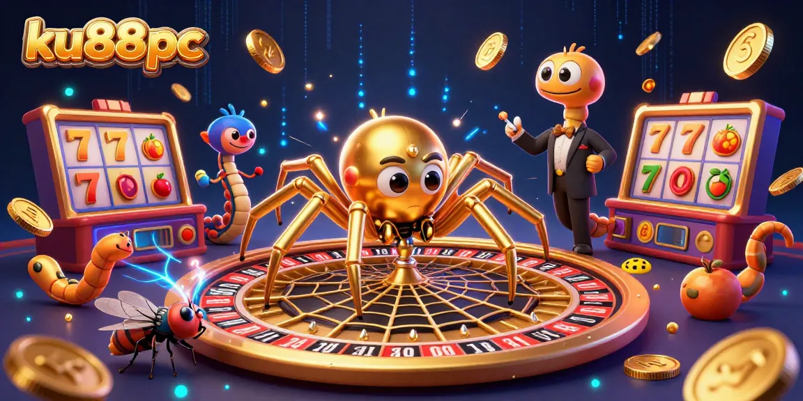 Engage in thrilling slots excitement with ku88pc's golden spider and dynamic casino elements.