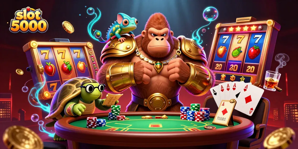Experience thrilling slot 5000 action with vibrant characters, lucky symbols, and spinning reels.