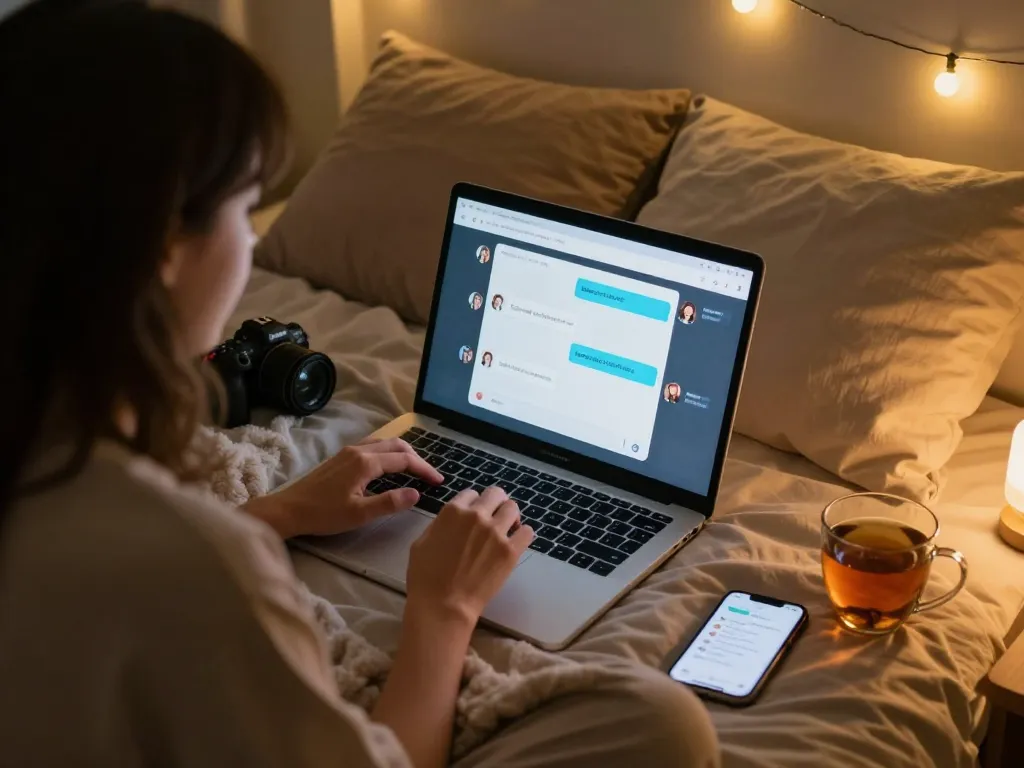 Experience genuine NSFW AI interactions in an inviting bedroom setting.