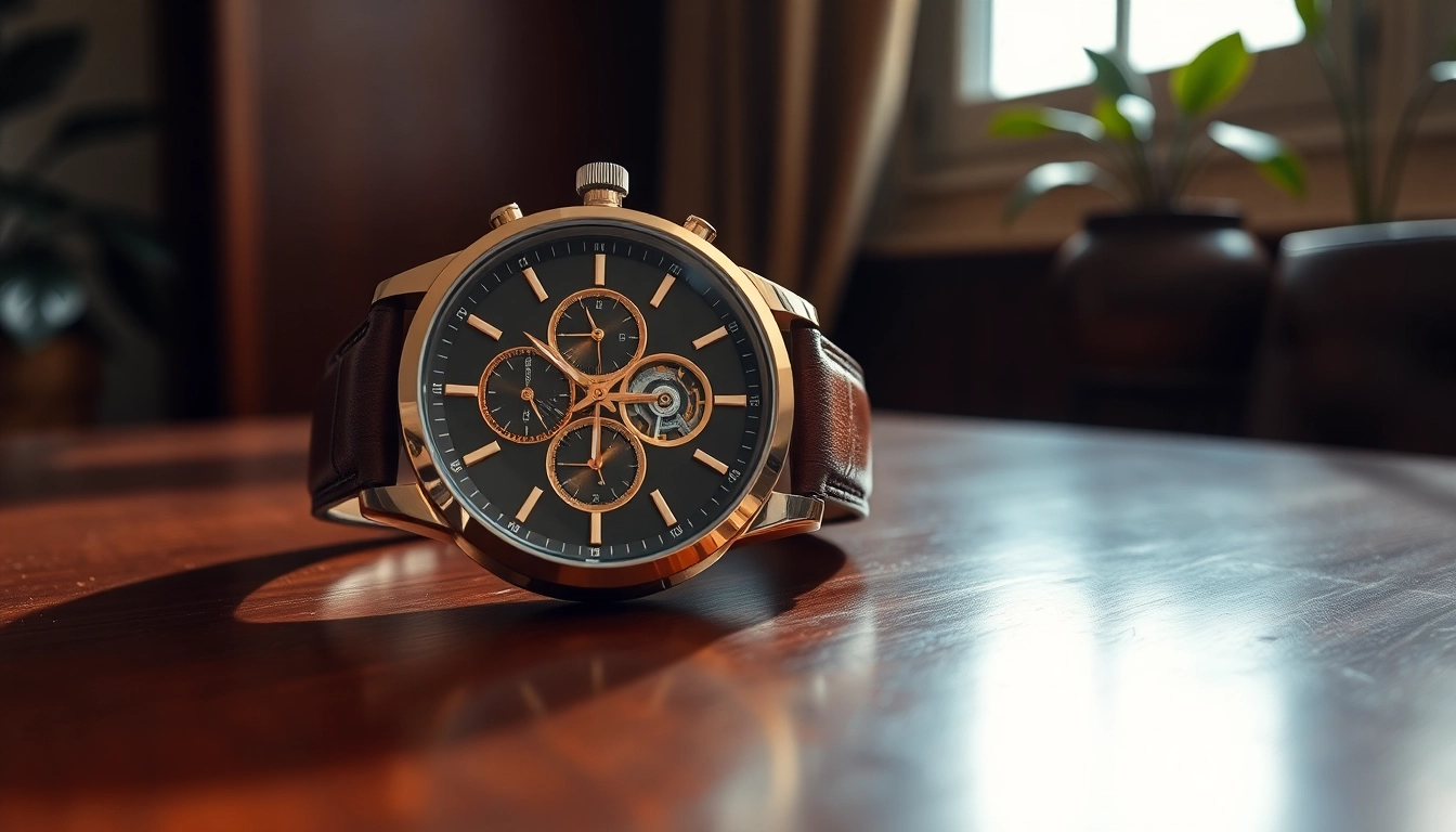 Showcase of a luxurious replica watch featuring intricate details and sleek design.