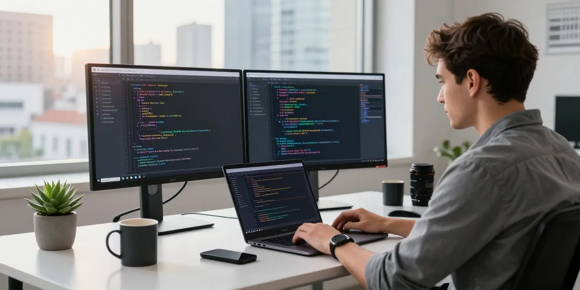 Developers coding on Telegram's interface in a stylish office, showcasing 纸飞机中文版 for modern communication.