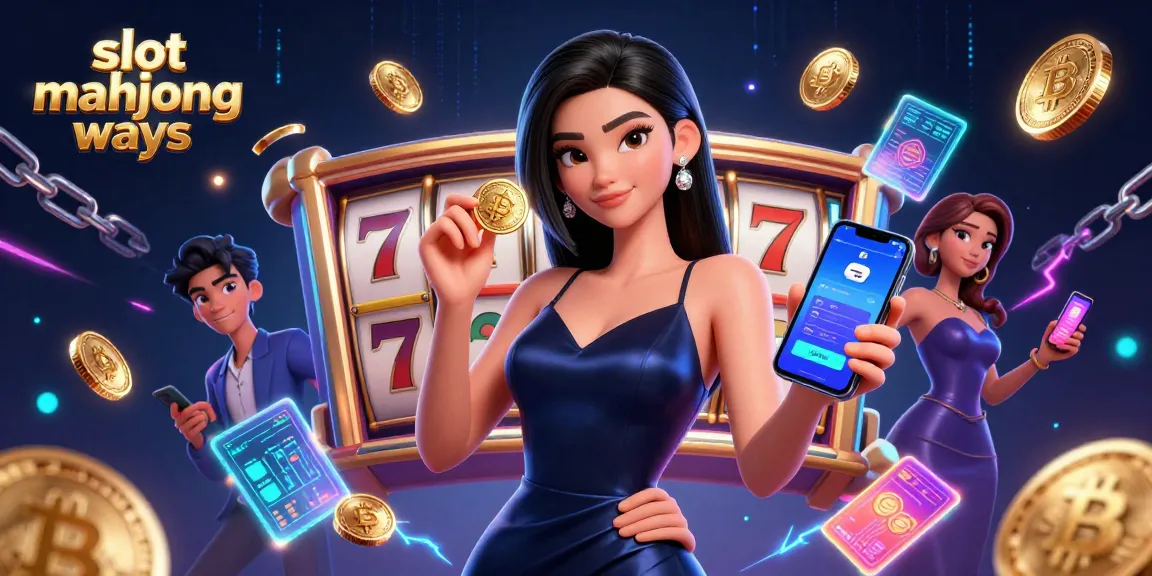 Experience the exciting slot mahjong ways as a confident woman spins to win with stylish casino flair.