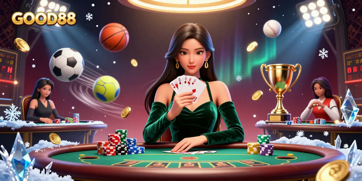 Engage with GOOD88 by playing poker in a luxurious setting with dynamic sports elements.