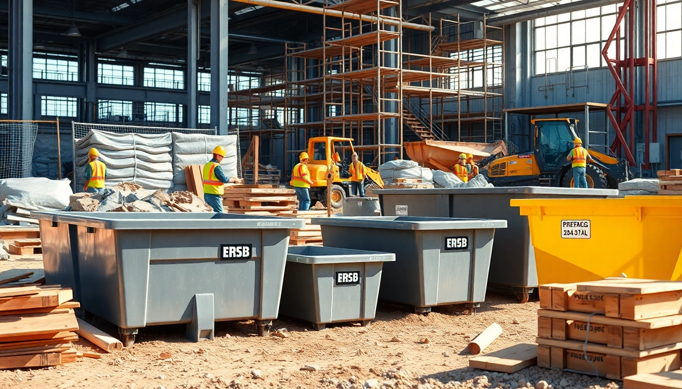 Efficient roll off bins positioned on a construction site, emphasizing their utility and versatility.