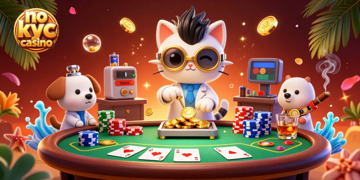 Vincere in un casinò no kyc con personaggi vivaci ed elementi di poker vibranti.