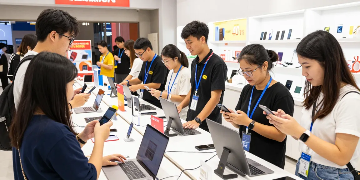 Shopping at rokok88 featuring electronics and fashion products in a modern retail scene.