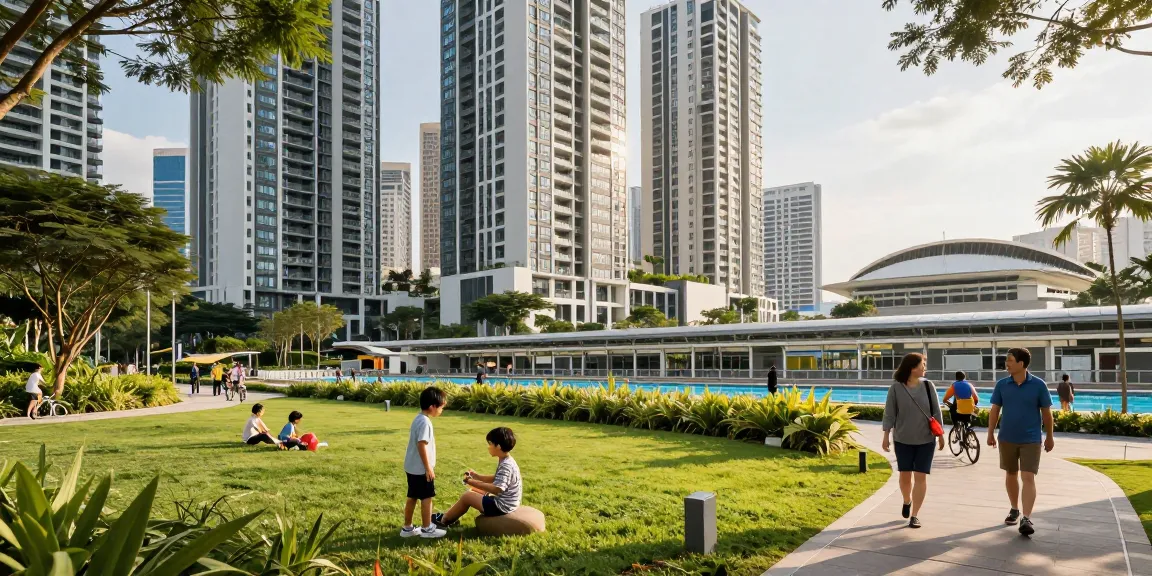 Tanjong Rhu Residences showcasing modern high-rise living with families enjoying community spaces.
