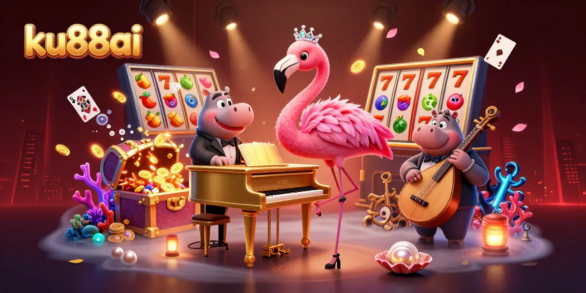 ku88ai enhances your gaming experience with lively 3D casino illustrations featuring vibrant characters and dynamic gaming elements.