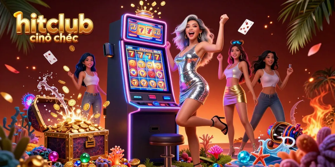 Experience legendary wins at hitclub chính thức with an Asian beauty celebrating jackpot excitement!