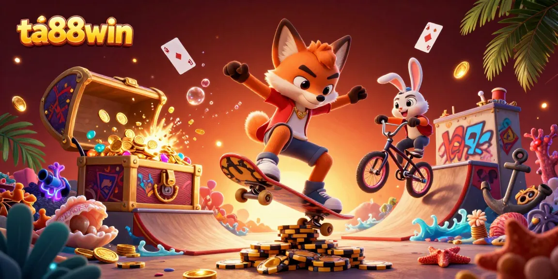 Experience thrilling gaming at ta88win with vibrant characters and casino elements.