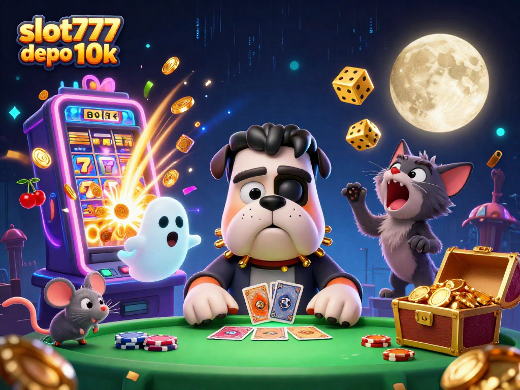 Experience thrilling wins with slot777 depo 10k featuring unique 3D characters and vibrant casino elements.