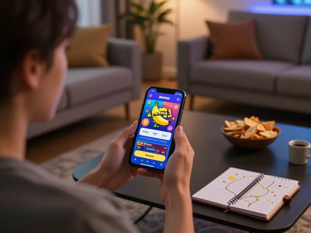 Engaging gameplay on the nano banana 3 app in a cozy home environment enhances responsible gambling experiences.