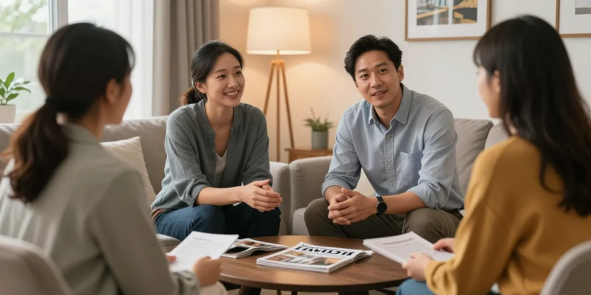 Favor Home Solutions, trusted local service provider, discussing home-selling process with a homeowner in a friendly environment.