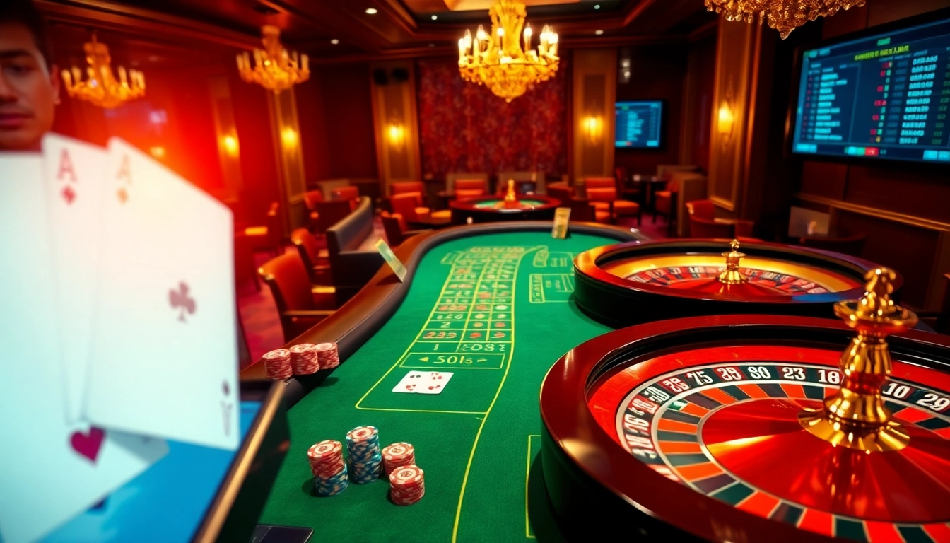 Vivez l'excitation d'un casino en ligne français avec des tables vibrantes, des cartes et des roues de roulette.