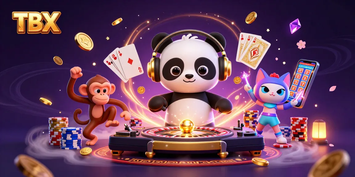Engage with TBX during an epic casino party featuring a DJ panda, breakdancing monkey, and rave kitten under dazzling lights.