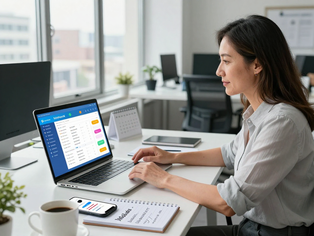 Entrepreneur working on reseller hosting strategy in modern office