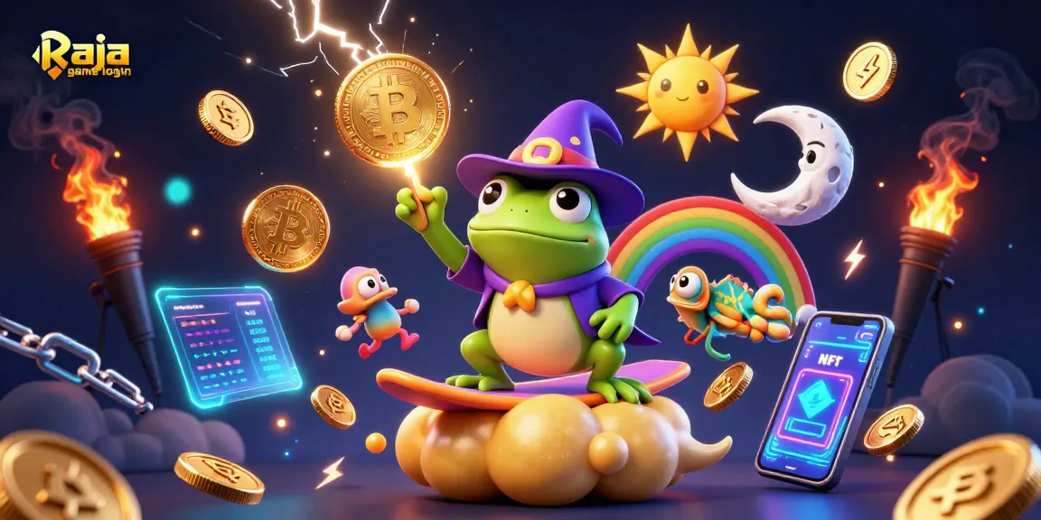 Engage with Raja game login to access exciting gameplay with vibrant characters and crypto visuals.
