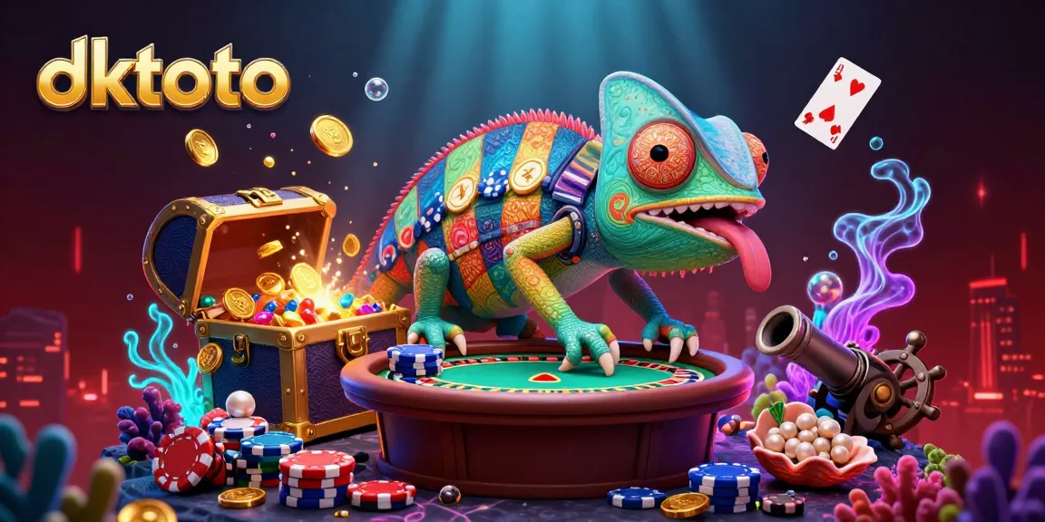 dktoto enhances your gaming experience with a lively 3D casino scene featuring dynamic characters and elements.
