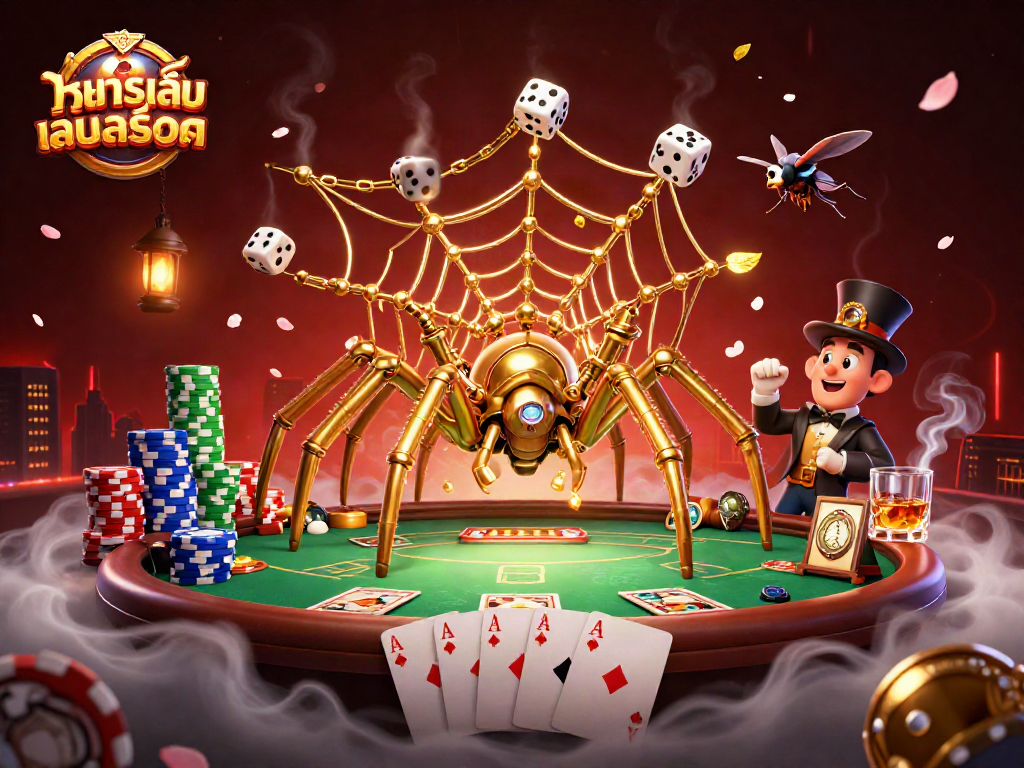 Experience ทดลองเล่นสล็อต with an amusing Victorian fly gentleman caught in a steampunk web of poker elements.