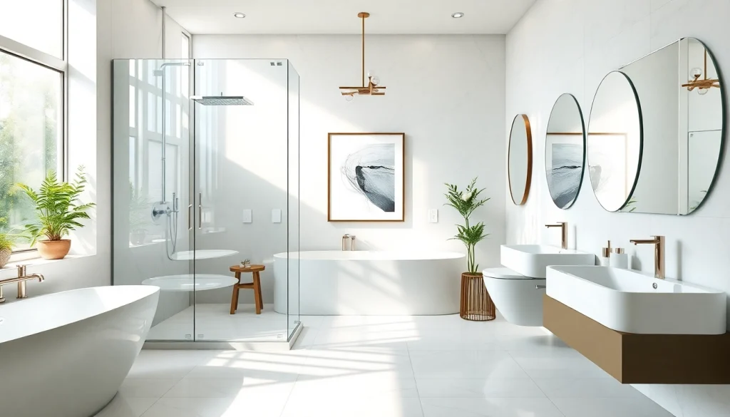 Sonni sanitär GmbH zeigt ein modernes Badezimmerdesign mit eleganten Duschwänden aus Glas.