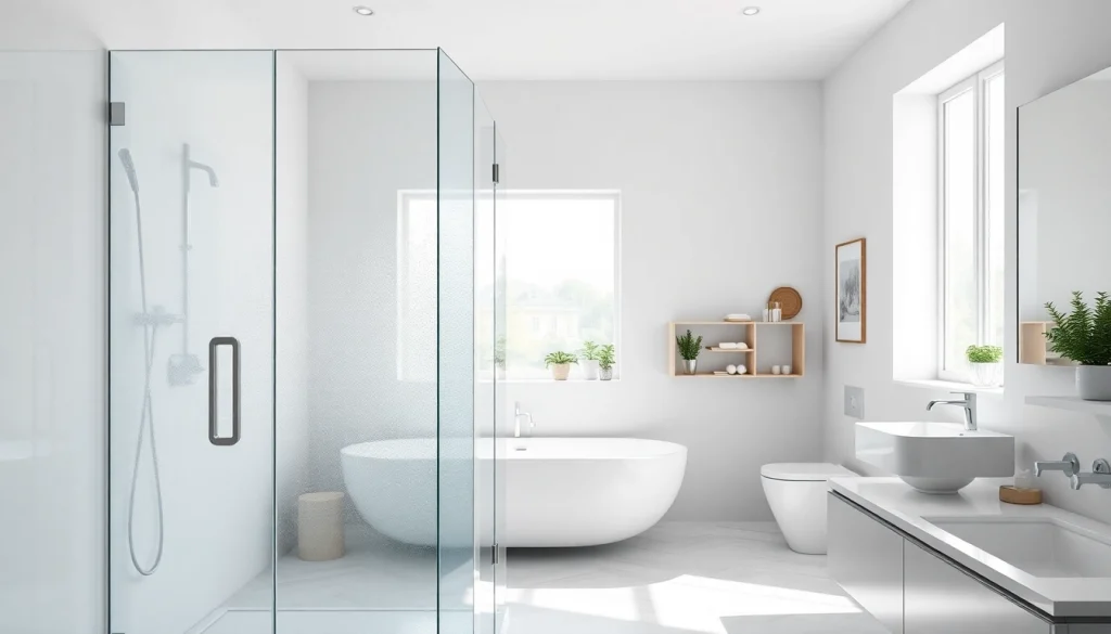 Ästhetisches Bad mit sonni sanitär GmbH Produkten, darunter elegante Duschkabinen und stilvolle Badezimmermöbel.