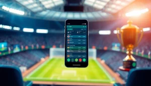 Engaging view of online sportsbooks India with vibrant app interface and sports symbols.