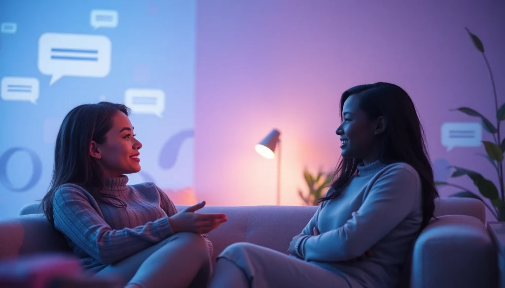 Intimate engagement of diverse avatars in a cozy AI chat environment, showcasing sex ai chat.