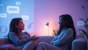 Intimate engagement of diverse avatars in a cozy AI chat environment, showcasing sex ai chat.