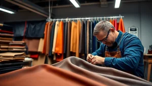 Kunst leer samples displayed creatively in a workshop setting.