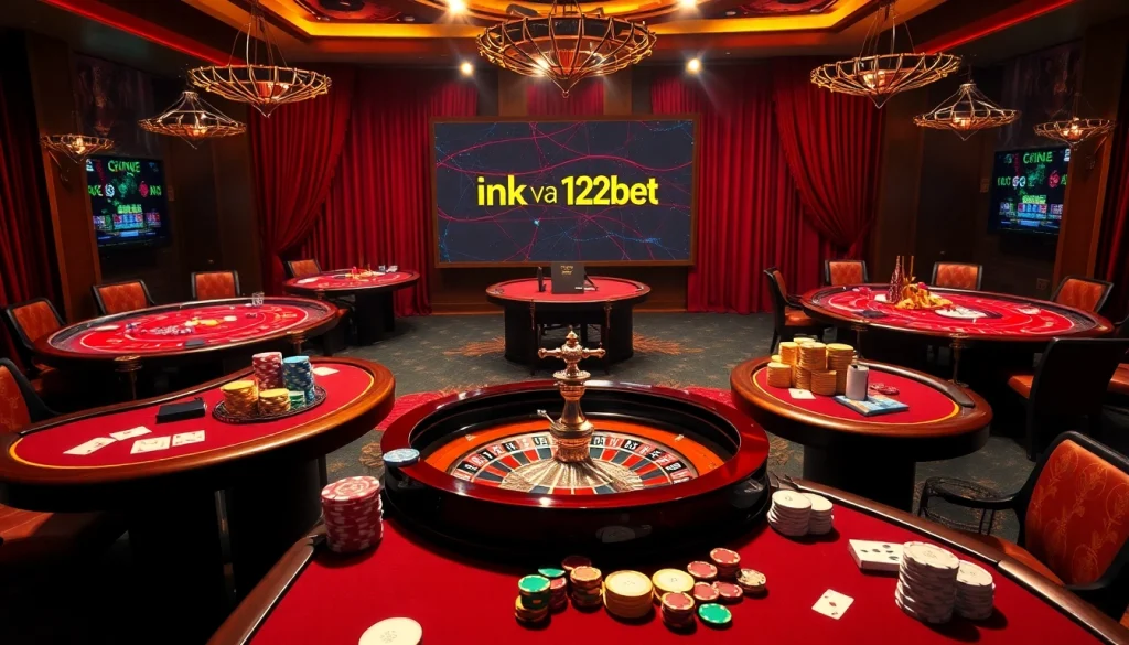 Experience the excitement of gambling with ink vao 12bet in a vibrant casino scene.