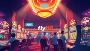 Experience the thrill of online gaming with Fly88 link showcased in an exciting casino atmosphere.