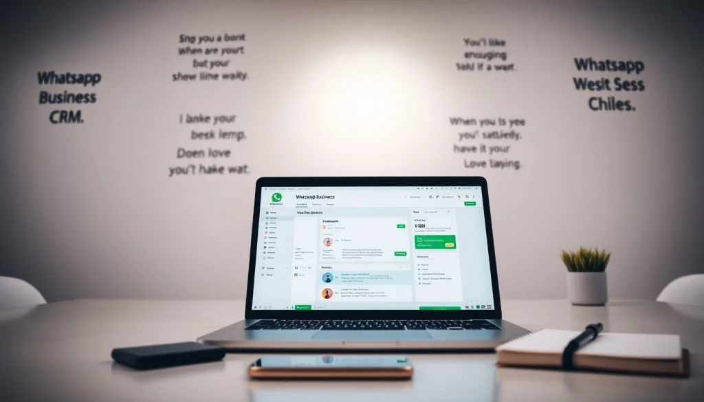 Optimize your business interactions with WhatsApp Business CRM interface and a modern workspace setup.