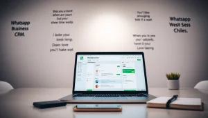 Optimize your business interactions with WhatsApp Business CRM interface and a modern workspace setup.